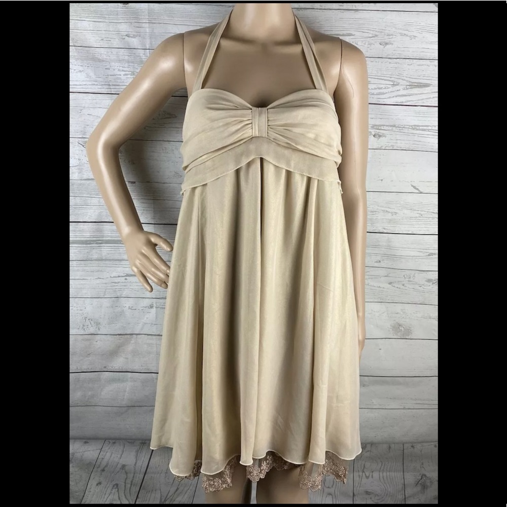 Johnny Martin Babydoll Dress 💕 Shimmer Gold